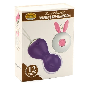 12 Speeds Purple Remote  Silicone Vibrating BenWa Balls
